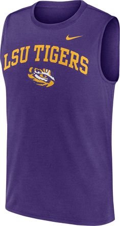 Nike LSU Primetime Arch Legend Nike Mens Dri-FIT College Muscle Tank Top in Purple | 01B351LLSN-G1M