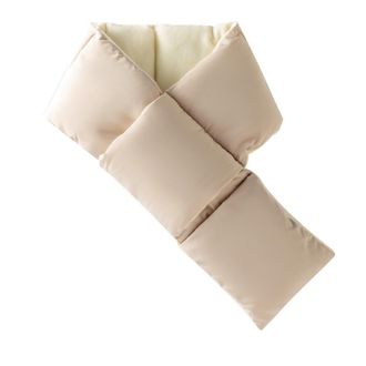 Teakea Winter warm scarf womens outdoor sports skiing cold-proof cross down cotton fleece-lined pocket scarf, Khaki, One size