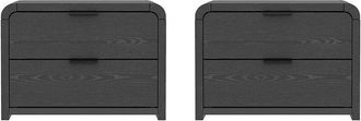 Manhattan Comfort Set of 2 Grace Modern 28in Nightstands (2-Drawer)