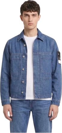 Stone Island Giacca Biker in Denim Grainy Wash - - Jackets - Uomo - Blu - S