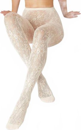 Swedish Stockings Womens Rosa Lace Tights In Ivory