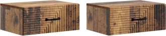 vidaXL Mesita De Noche De Pared 2 Uds. Madera Envejecida Vidaxl