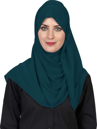 World of Shawls World of Scarfs Soft Chiffon Hijab Scarves Shawls Wraps for Wedding Evening Party Special Occasions Big Size 85 x 180 Cms (Teal)