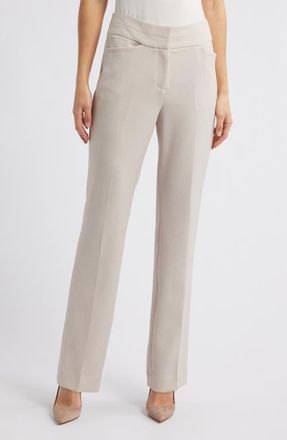 Tahari by ASL Twill Pants in Oatmeal at Nordstrom, Size 14