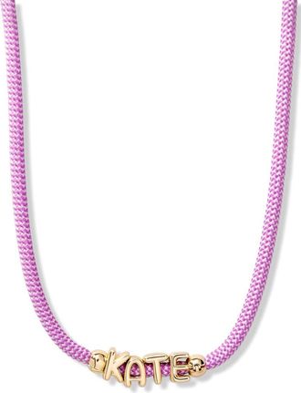 Brook & York Breezy Name Necklace in Gold/fuschsia at Nordstrom
