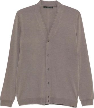 low brand V-neck cardigan - Brown
