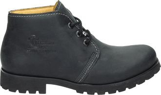 Panama Jack Casual Zwarte Mid Herenschoenen - Heren - Veterlaarzen - Zwart - 45 EU - Leer - Schoenen