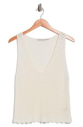 Alice & Olivia Annalise Pointelle Sweater Tank in Soft White at Nordstrom Rack, Size X-Large