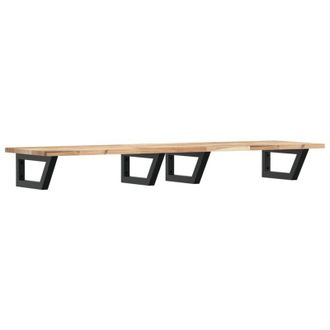 vidaXL Vidaxl - Estante De Lavabo De Pared Acero Y Madera Maciza De Acacia
