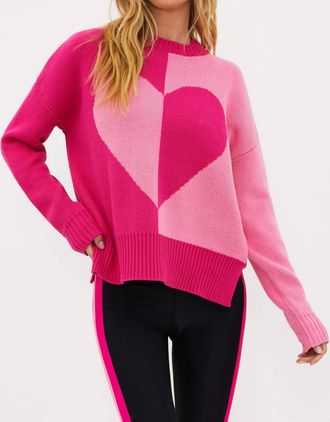 Beach Riot Callie Crew Neck Sweater In Sugar Heart