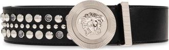 Versace Medusa Biggie Embellished Belt 1.6 - Heren - Riemen - Zwart - 105 CM - Leer - Accessoires