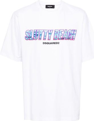 Dsquared2 graphic-print cotton T-shirt - men - Cotton - M - White