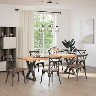 Berkfield Home Modern Dining Table Legs 2 pcs Anthracite 70x(72-73.3) cm Steel in Dark Grey