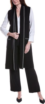 T Tahari Open Front Long Vest