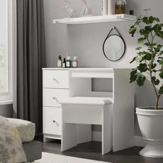Lewis's Yarmouth Vanity in White & White Matt - Ready Assembled - Lewiss Home | TJ Hughes