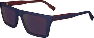 Lacoste Rechthoekige zonnebril - Heren - Zonnebrillen - Blauw - 56 MM - Accessoires