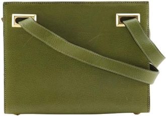 Ferragamo Pre-owned Handbags, female, Green, Size: ONE SIZE Pre-owned Leather Shoulder Bag