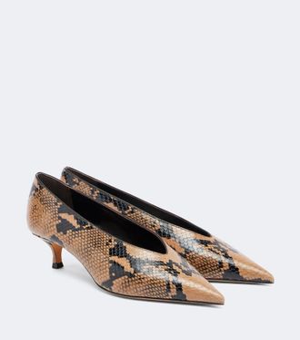 Le Monde Beryl Le Monde B&eacute;ryl Babouche snake-effect leather pumps