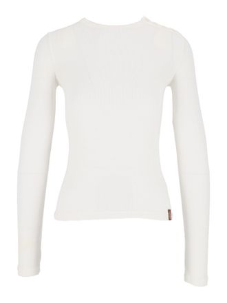 Dondup White Fitted Long-Sleeve T-Shirt