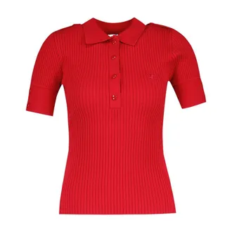 Courr&egrave;ges Ribbed Cotton Polo - Red