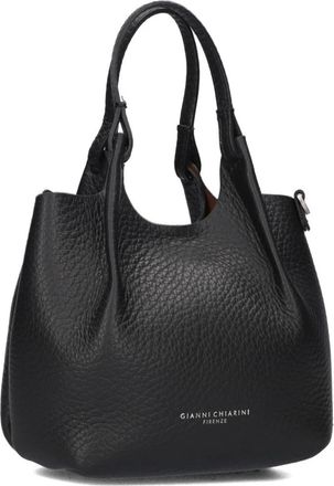 Gianni Chiarini Zwarte leren handtas Dua One - Dames - Schoudertassen - Zwart - ONE Size - Leer - Tassen