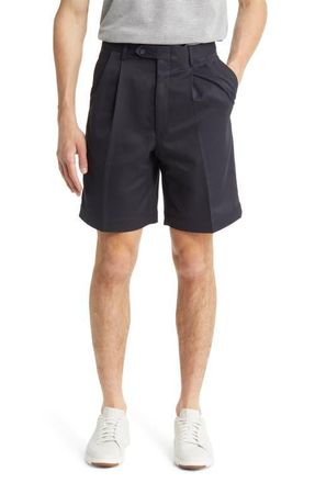 Berle Microfiber Pleated Shorts in Navy at Nordstrom, Size 30