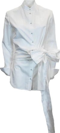 Victoria Beckham Witte Shirt Klassiek Model - Dames - Overhemden - Wit - 2XS - Overhemden