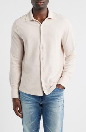 Robert Barakett Tyrek Jersey Button-Up Shirt in Pink at Nordstrom, Size Xx-Large