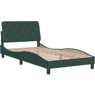 vidaXL Estructura Cama Sin Colch&oacute;n Terciopelo Verde Oscuro 100x200 Cm Vidaxl