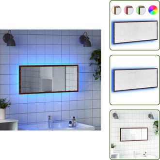 vidaXL The Living Store Specchio da Bagno LED Rovere Marrone 100x8,5x37cm in Truciolato - Specchio da bagno con luce LED