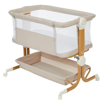 OEM Cuna Convertible En Cama De Invitados 2 En 1, Altura Regulable, Color Beige
