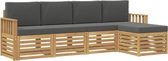 vidaXL Conjunto De Sof&aacute;s De Exterior 5 Uds. Blanco Y Antracita Vidaxl