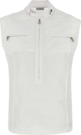 Burberry White Cotton Vest