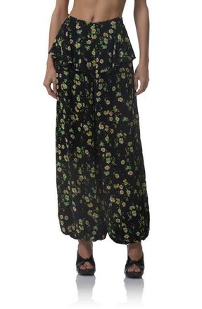 AFRM Graciela Floral Ankle Wide Leg Pants in Citrus Daisy at Nordstrom, Size Xx-Small