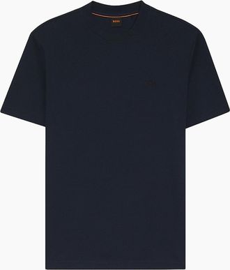 HUGO BOSS Mens Boss Te Interlock Relaxed Fit T-Shirt - Navy - Size: 40