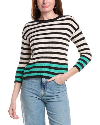 Nic+Zoe Nic+Zoe Striped Waffle Sweater