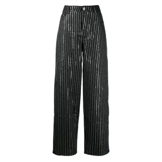 Rotate Sequin Twill Wide Leg Pants