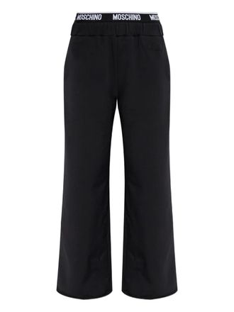 Moschino logo-waistband trousers - Black