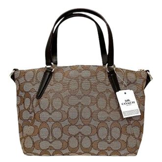 Coach Pre-owned Handbags, female, Brown, Size: ONE SIZE Pre-owned Signature Canvas Leather Shoulder Bag
