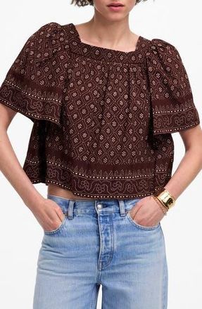 Madewell Flutter Sleeve Top in Dusty Plum at Nordstrom Rack, Size X-Large