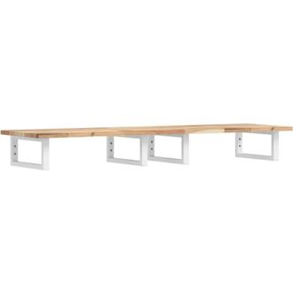 vidaXL Vidaxl - Estante De Lavabo De Pared Acero Y Madera Maciza De Acacia