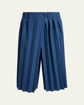 Homme Pliss&eacute; Issey Miyake Mens Edge Ensemble Pleated Trousers