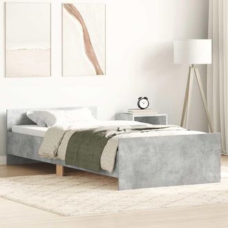 vidaXL Estructura De Cama Madera De Ingenier&iacute;a Gris Hormig&oacute;n 75x190 Cm Vidaxl
