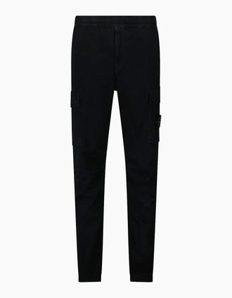 Stone Island Mens Stone Island Stretch Old Effect Cargo Trousers Black - Size: 34/32