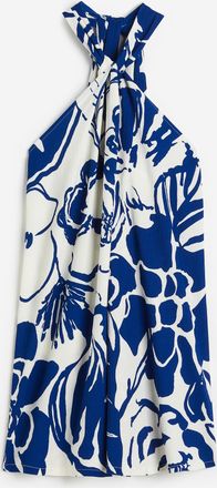 H&M Neckholder-Kleid in A-Linie - Blue
