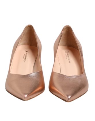 Prosperine Pink Leather Pumps Stiletto Heels Slip On Womens Shoes (Pre-Owned)
