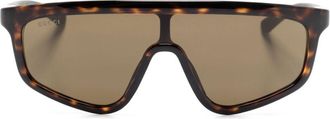 Gucci shield-frame sunglasses - unisex - Acetate - One Size - Brown
