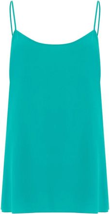 Alberta Ferretti Tanktop met Bandjes - Dames - Tops zonder mouwen - Blauw - M - Leer - Tops