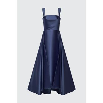 Theia Zendaya Mikado Square-Neck Gown in Navy at Nordstrom, Size 16