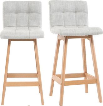 Miliboo Miliboo - Taburete de bar madera y gris perla 65cm lote de 2 klaris